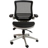 image:imageFlash Furniture Warfield MidBack Transparent Black Mesh Executive Swivel Office Chair with Black Frame and FlipUp ArmsBlack MeshGraphite Silver Frame