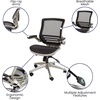 image:imageFlash Furniture Warfield MidBack Transparent Black Mesh Executive Swivel Office Chair with Black Frame and FlipUp ArmsBlack MeshGraphite Silver Frame