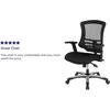 image:imageFlash Furniture Waylon High Back Black Mesh Multifunction Executive Swivel Ergonomic Office Chair with Molded Foam Seat and Adjustable ArmsBlack