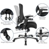image:imageFlash Furniture Waylon High Back Black Mesh Multifunction Executive Swivel Ergonomic Office Chair with Molded Foam Seat and Adjustable ArmsBlack