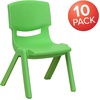 image:imageFlash Furniture Whitney 10 Pack Red Plastic Stackable School Chair with 105 Seat HeightGreen