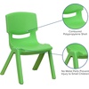 image:imageFlash Furniture Whitney 10 Pack Red Plastic Stackable School Chair with 105 Seat HeightGreen