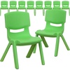 image:imageFlash Furniture Whitney 10 Pack Red Plastic Stackable School Chair with 105 Seat HeightGreen