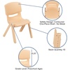 image:imageFlash Furniture Whitney 10 Pack Red Plastic Stackable School Chair with 105 Seat HeightNatural