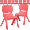 image:imageFlash Furniture Whitney 10 Pack Red Plastic Stackable School Chair with 105 Seat HeightRed