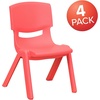 image:imageFlash Furniture Whitney 10 Pack Red Plastic Stackable School Chair with 105 Seat HeightRed