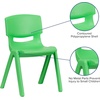 image:imageFlash Furniture Whitney 2 Pack Green Plastic Stackable School Chair with 1325 Seat Height