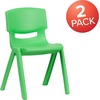 image:imageFlash Furniture Whitney 2 Pack Green Plastic Stackable School Chair with 1325 Seat Height