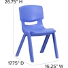 image:imageFlash Furniture Whitney 4 Pack Plastic Stackable School Chairs with 1325 Seat Height Assorted ColorsBlue