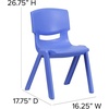 image:imageFlash Furniture Whitney 4 Pack Plastic Stackable School Chairs with 1325 Seat Height Assorted ColorsBlue