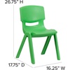 image:imageFlash Furniture Whitney 4 Pack Plastic Stackable School Chairs with 1325 Seat Height Assorted ColorsGreen