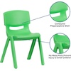 image:imageFlash Furniture Whitney 4 Pack Plastic Stackable School Chairs with 1325 Seat Height Assorted ColorsGreen