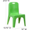 image:imageFlash Furniture Whitney 4 Pack Plastic Stackable School Chairs with 1325 Seat Height Assorted ColorsGreen