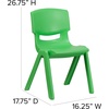image:imageFlash Furniture Whitney 4 Pack Plastic Stackable School Chairs with 1325 Seat Height Assorted ColorsGreen