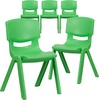 image:imageFlash Furniture Whitney 4 Pack Plastic Stackable School Chairs with 1325 Seat Height Assorted ColorsGreen
