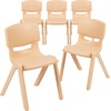 image:imageFlash Furniture Whitney 4 Pack Plastic Stackable School Chairs with 1325 Seat Height Assorted ColorsNatural