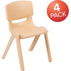 image:imageFlash Furniture Whitney 4 Pack Plastic Stackable School Chairs with 1325 Seat Height Assorted ColorsNatural