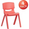 image:imageFlash Furniture Whitney 4 Pack Plastic Stackable School Chairs with 1325 Seat Height Assorted ColorsRed