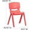 image:imageFlash Furniture Whitney 4 Pack Plastic Stackable School Chairs with 1325 Seat Height Assorted ColorsRed