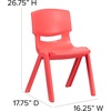 image:imageFlash Furniture Whitney 4 Pack Plastic Stackable School Chairs with 1325 Seat Height Assorted ColorsRed