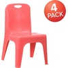 image:imageFlash Furniture Whitney 4 Pack Plastic Stackable School Chairs with 1325 Seat Height Assorted ColorsRed