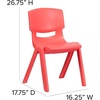 image:imageFlash Furniture Whitney 4 Pack Plastic Stackable School Chairs with 1325 Seat Height Assorted ColorsRed
