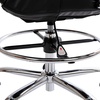 image:imageFlash Furniture Whitney MidBack Swivel LeatherSoft Drafting Chair with Padded Seat Armrests and Foot Ring Adjustable Office Chair WhiteChromeBlack
