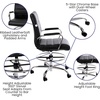 image:imageFlash Furniture Whitney MidBack Swivel LeatherSoft Drafting Chair with Padded Seat Armrests and Foot Ring Adjustable Office Chair WhiteChromeBlack
