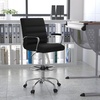 image:imageFlash Furniture Whitney MidBack Swivel LeatherSoft Drafting Chair with Padded Seat Armrests and Foot Ring Adjustable Office Chair WhiteChromeBlack