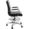 image:imageFlash Furniture Whitney MidBack Swivel LeatherSoft Drafting Chair with Padded Seat Armrests and Foot Ring Adjustable Office Chair WhiteChromeBlack