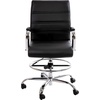 image:imageFlash Furniture Whitney MidBack Swivel LeatherSoft Drafting Chair with Padded Seat Armrests and Foot Ring Adjustable Office Chair WhiteChromeBlack