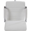 image:imageFlash Furniture Whitney MidBack Swivel LeatherSoft Drafting Chair with Padded Seat Armrests and Foot Ring Adjustable Office Chair WhiteChromeWhite