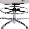 image:imageFlash Furniture Whitney MidBack Swivel LeatherSoft Drafting Chair with Padded Seat Armrests and Foot Ring Adjustable Office Chair WhiteChromeWhite