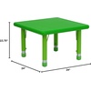 image:imageFlash Furniture Wren 24 Square Natural Plastic Height Adjustable Activity TableGreen