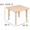 image:imageFlash Furniture Wren 24 Square Natural Plastic Height Adjustable Activity TableNatural