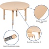 image:imageFlash Furniture Wren 33 Round Natural Plastic Height AdjusTable with Rounded Safety Corners Activity Table with Rounded Safety CornersNatural
