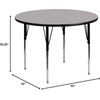 image:imageFlash Furniture Wren 42 Round Grey HP Laminate Activity Table  Standard Height Adjustable LegsGrey