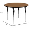 image:imageFlash Furniture Wren 42 Round Oak Thermal Laminate Activity Table  Standard Height Adjustable LegsOak