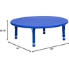 image:imageFlash Furniture Wren 45 Round Natural Plastic Height AdjusTable with Rounded Safety Corners Activity Table with Rounded Safety CornersBlue