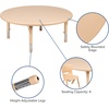image:imageFlash Furniture Wren 45 Round Natural Plastic Height AdjusTable with Rounded Safety Corners Activity Table with Rounded Safety CornersNatural