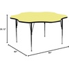image:imageFlash Furniture Wren 60 Flower Grey Thermal Laminate Activity Table  Standard Height Adjustable LegsYellow