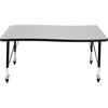 image:imageFlash Furniture Wren Mobile 28W x 475L Rectangular Wave Flexible Collaborative Oak Thermal Laminate Activity Table  Height Adjustable Short LegsGrey
