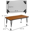 image:imageFlash Furniture Wren Mobile 28W x 475L Rectangular Wave Flexible Collaborative Oak Thermal Laminate Activity Table  Height Adjustable Short LegsOak