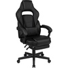 image:imageFlash Furniture X20 Gaming Chair Racing Office Ergonomic Computer PC Adjustable Swivel Chair with Fully Reclining Back in Gray LeatherSoftBlack