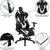 image:imageFlash Furniture X20 Gaming Chair Racing Office Ergonomic Computer PC Adjustable Swivel Chair with Fully Reclining Back in Gray LeatherSoftBlack