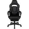 image:imageFlash Furniture X20 Gaming Chair Racing Office Ergonomic Computer PC Adjustable Swivel Chair with Fully Reclining Back in Gray LeatherSoftBlack