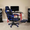 image:imageFlash Furniture X20 Gaming Chair Racing Office Ergonomic Computer PC Adjustable Swivel Chair with Fully Reclining Back in Gray LeatherSoftBlackBlue