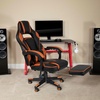 image:imageFlash Furniture X20 Gaming Chair Racing Office Ergonomic Computer PC Adjustable Swivel Chair with Fully Reclining Back in Gray LeatherSoftBlackOrange