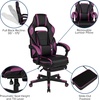 image:imageFlash Furniture X20 Gaming Chair Racing Office Ergonomic Computer PC Adjustable Swivel Chair with Fully Reclining Back in Gray LeatherSoftBlackPurple