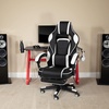image:imageFlash Furniture X20 Gaming Chair Racing Office Ergonomic Computer PC Adjustable Swivel Chair with Fully Reclining Back in Gray LeatherSoftWhite